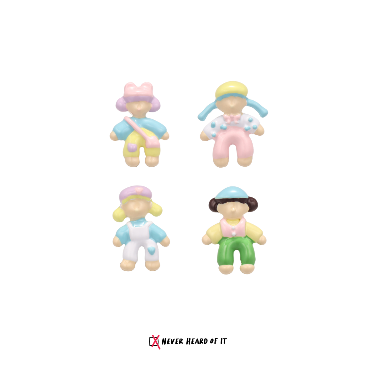 Pocket Pals — character stud earrings by Never Heard of It