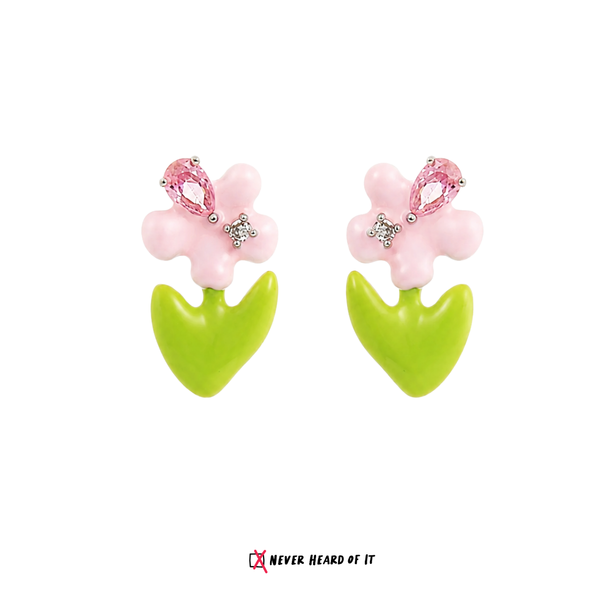 Little Pink Bloom Enamel Studs