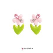 Little Pink Bloom Enamel Studs