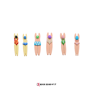 Splash Squad mismatched enamel swimmer stud earrings by Never Heard of It