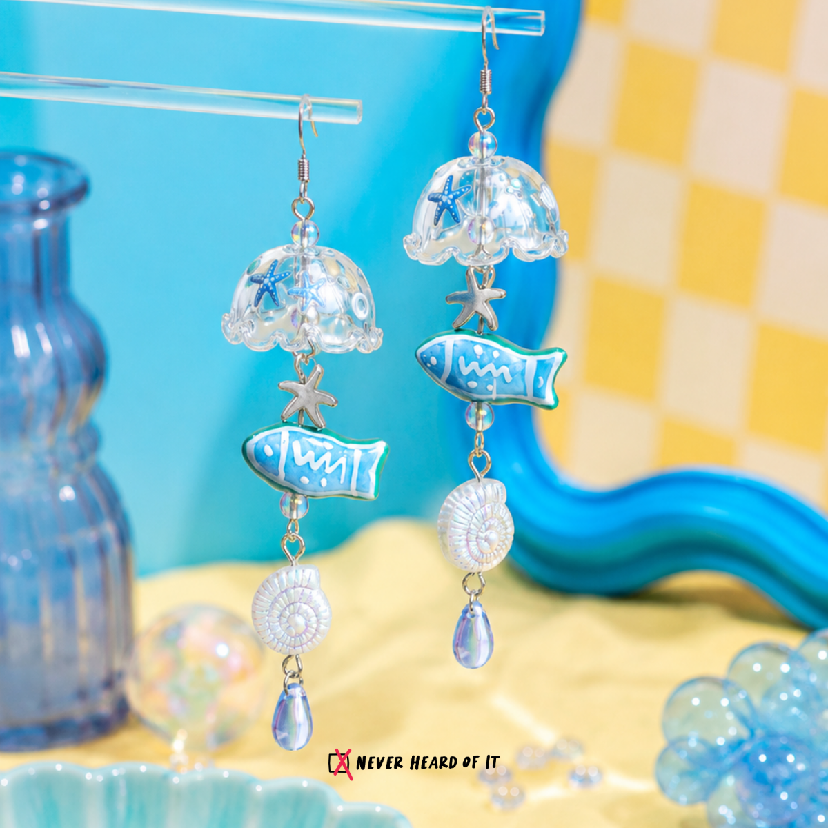 Vitamin Sea beach dangle earrings by Never Heard of It — view 4
