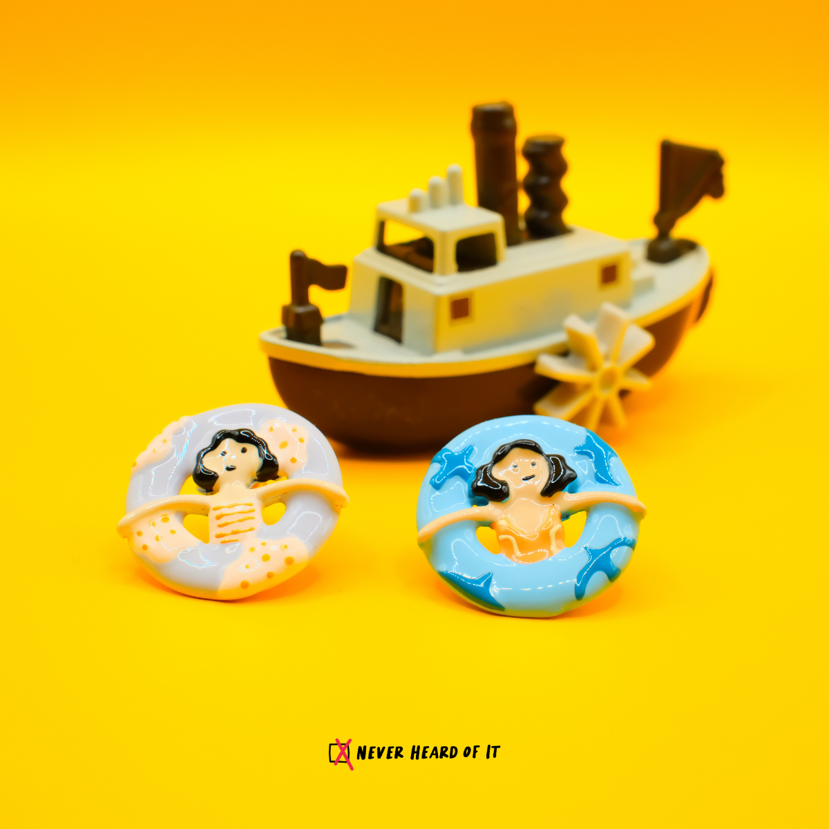 Swimming Girls enamel stud earrings by Never Heard of It — view 4