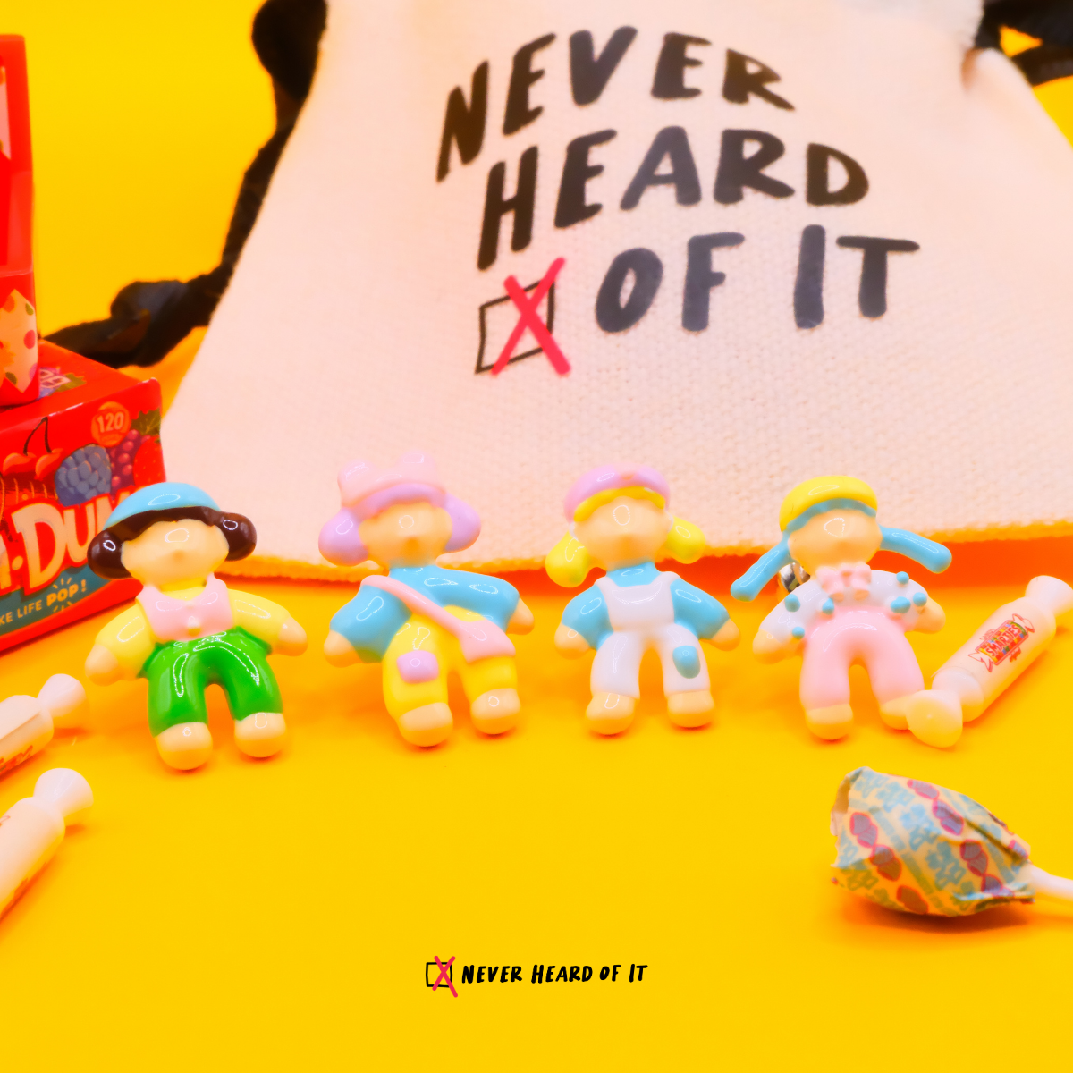 Kindergarten Besties enamel doll stud earrings by Never Heard of It — view 3