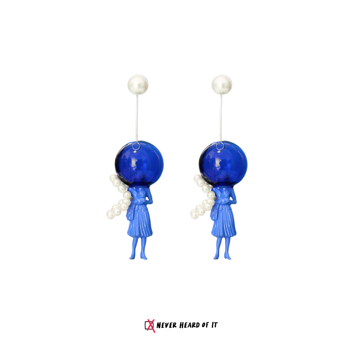 Head in the Clouds blue daydreamer resin dangle earrings by Never Heard of It