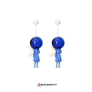 Head in the Clouds blue daydreamer resin dangle earrings by Never Heard of It