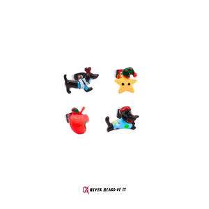 Dachshund and His World mismatched resin stud earrings by Never Heard of It