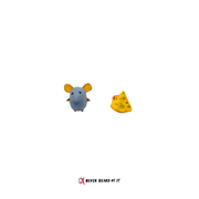 Remy and His Fav mouse and cheese resin stud earrings by Never Heard of It
