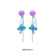 I Need Space blue astronaut resin dangle earrings by Never Heard of It