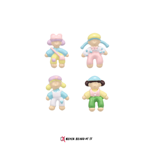 Kindergarten Besties mismatched enamel doll stud earrings by Never Heard of It