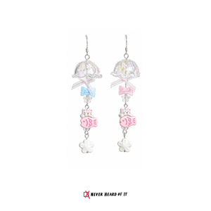Fever Dream pastel surreal fish dangle earrings by Never Heard of It