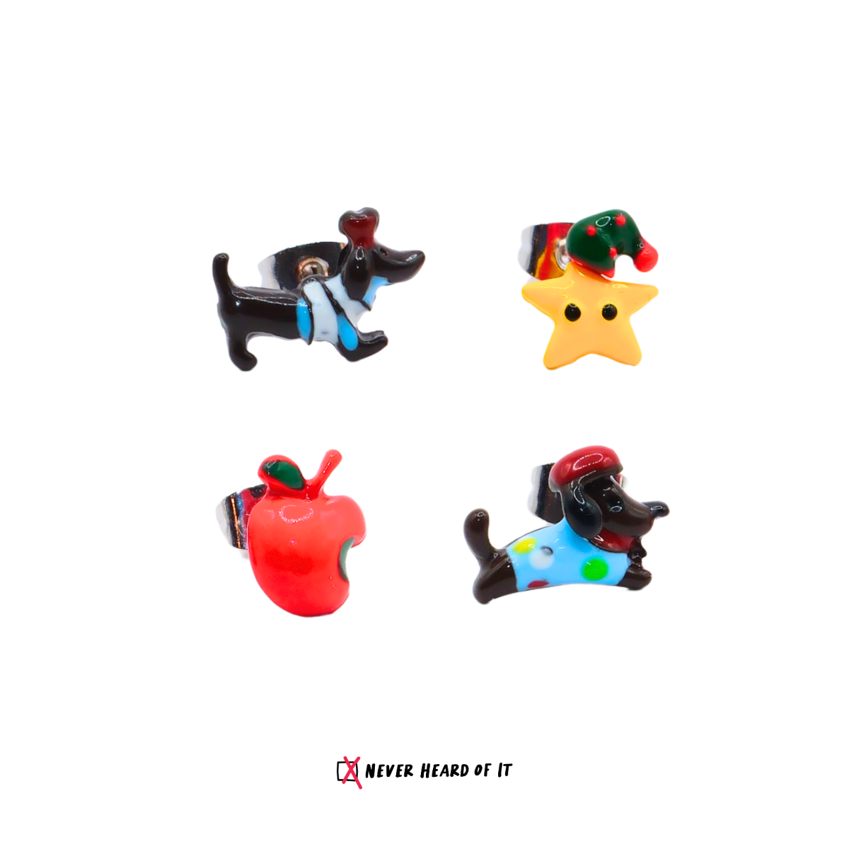 The Queen's Gift Enamel Apple Studs