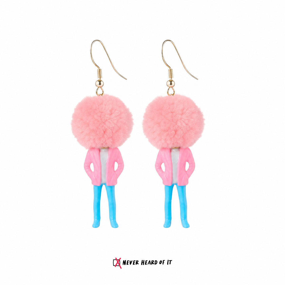 Bad Hair Day – Pink Duo POM POM Earrings