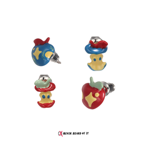 The Queen's Gift enamel poison apple stud earrings by Never Heard of It