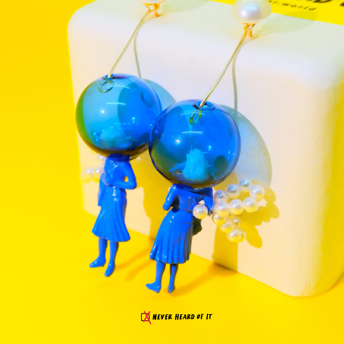 Head in the Clouds resin dangle earrings by Never Heard of It — view 3