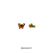 Tabby and His Fav cat and fishbone resin stud earrings by Never Heard of It