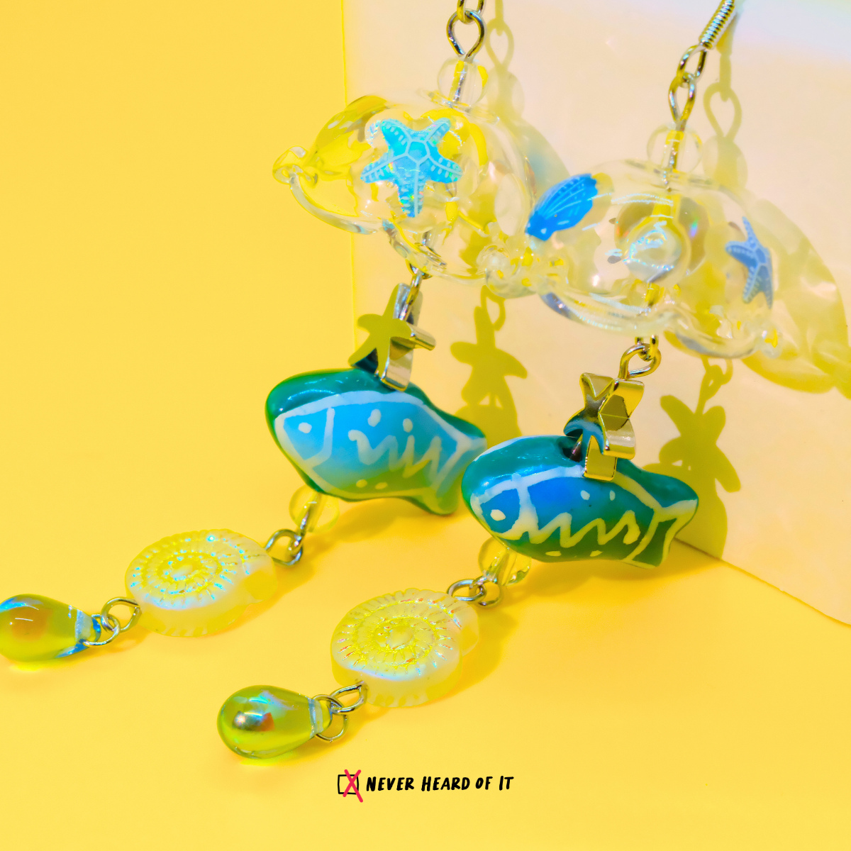 Vitamin Sea beach dangle earrings by Never Heard of It — view 2