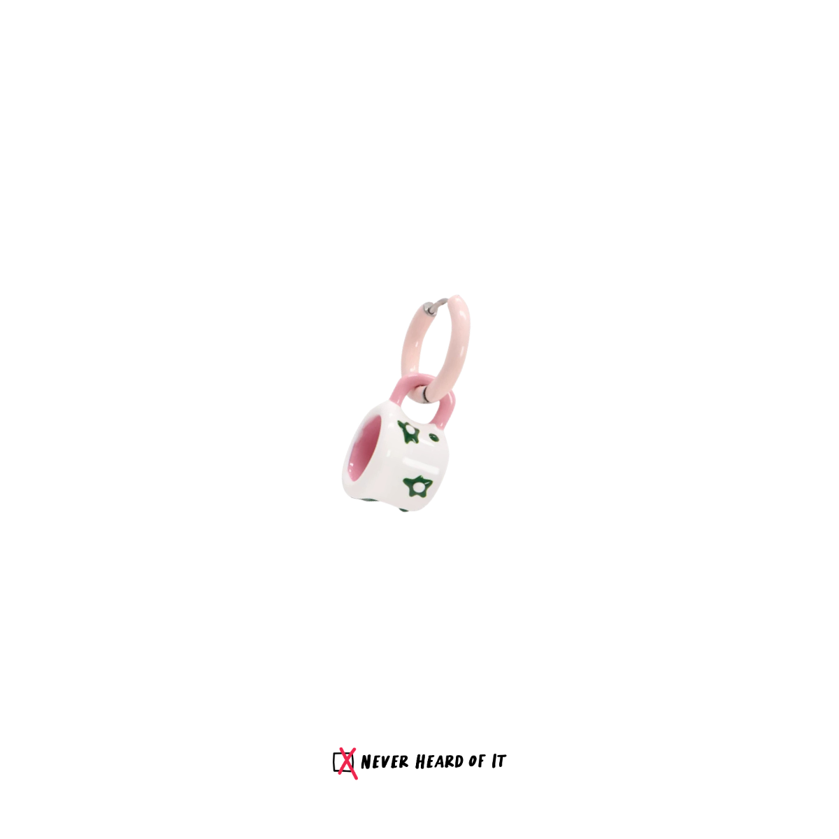 The Tiny Cafe coffee mug hoop earrings by Never Heard of It — view 5
