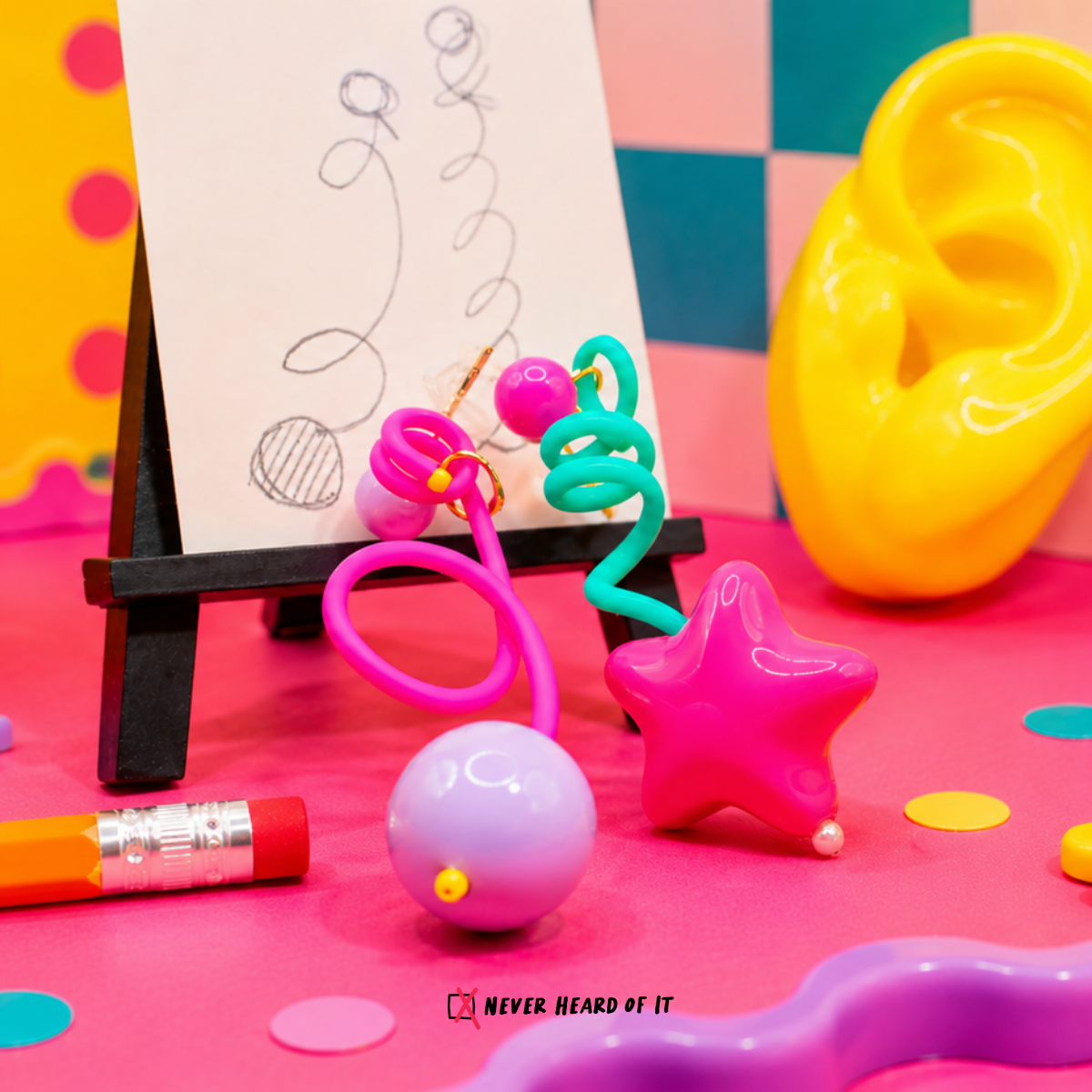 The Last Two Brain Cells resin dangle earrings by Never Heard of It — view 3