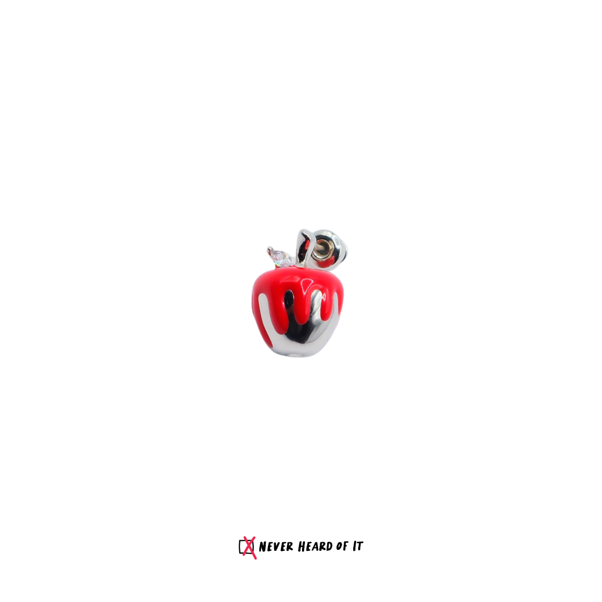 Sweet Poison enamel apple stud earrings by Never Heard of It — view 7