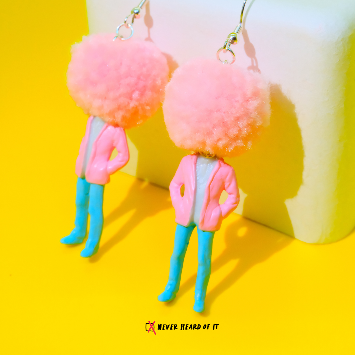 Bad Hair Day resin dangle earrings by Never Heard of It — view 3
