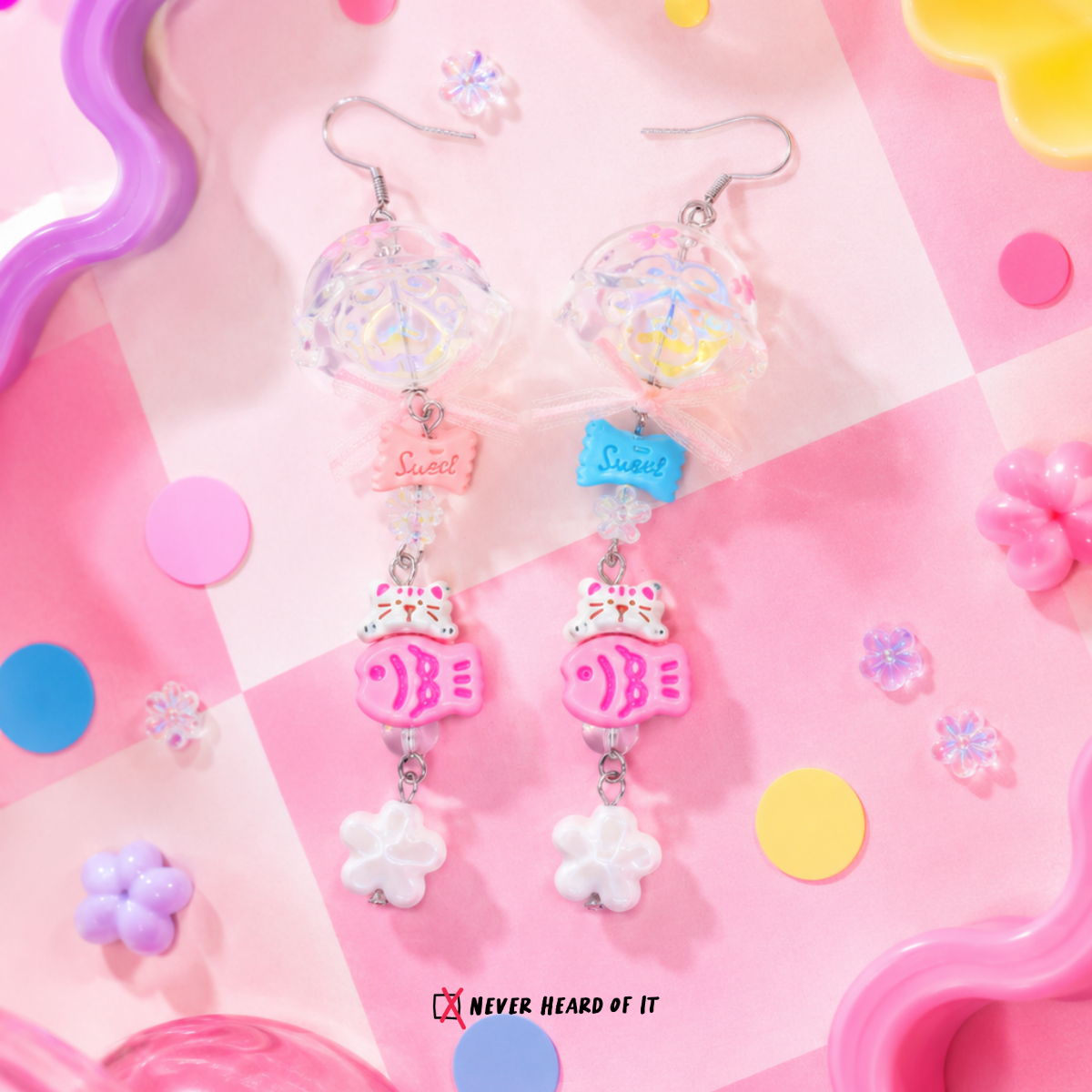 Fever Dream pastel dangle earrings by Never Heard of It — view 4