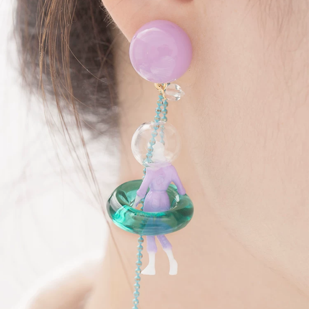 I Need Space astronaut dangle earrings by Never Heard of It — view 4