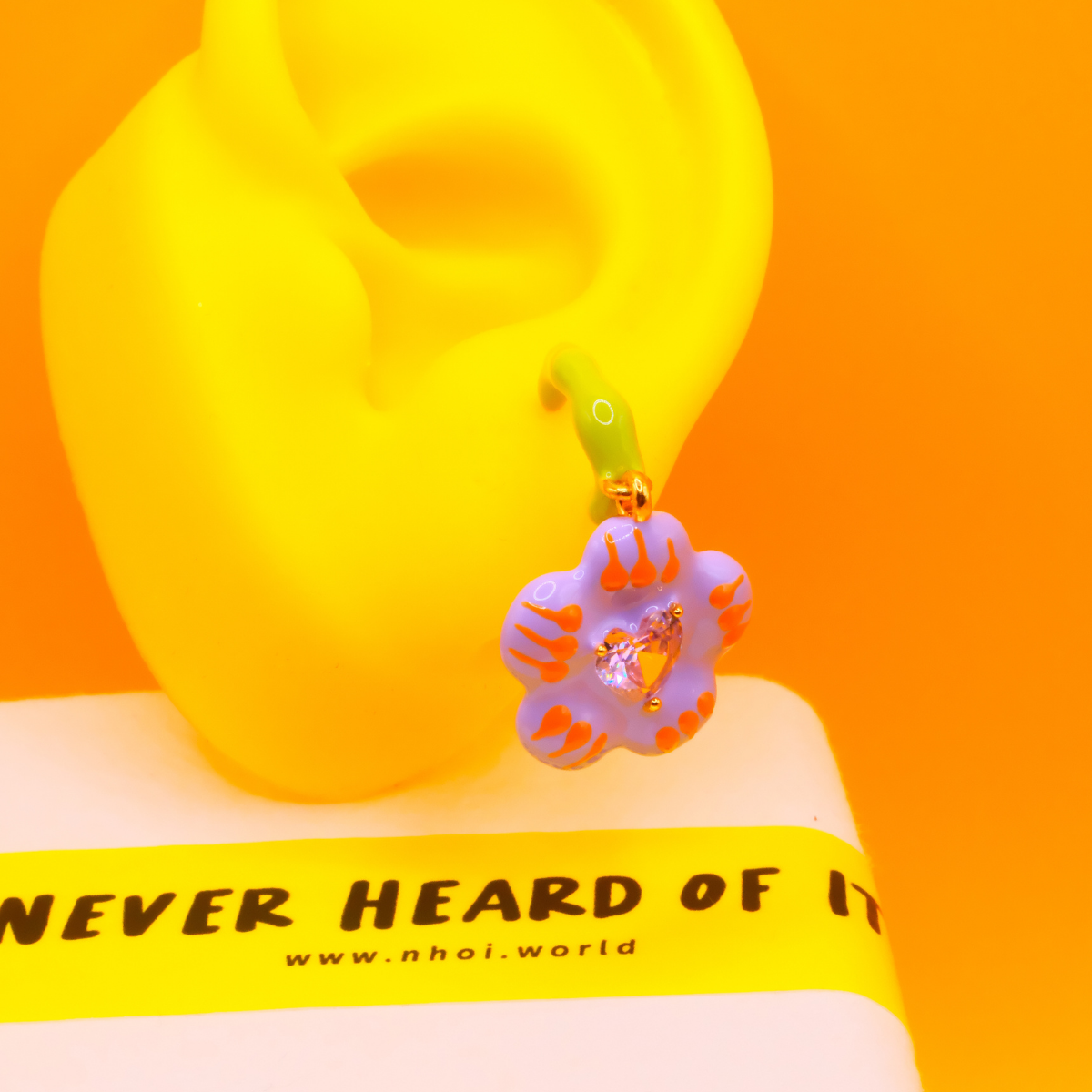 Purple Bloom enamel hoop earrings by Never Heard of It — view 5