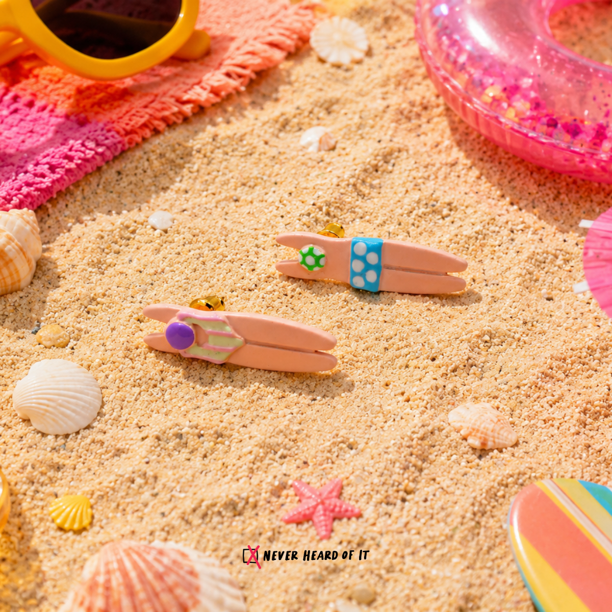 Splash Squad swimmer stud earrings by Never Heard of It — view 4