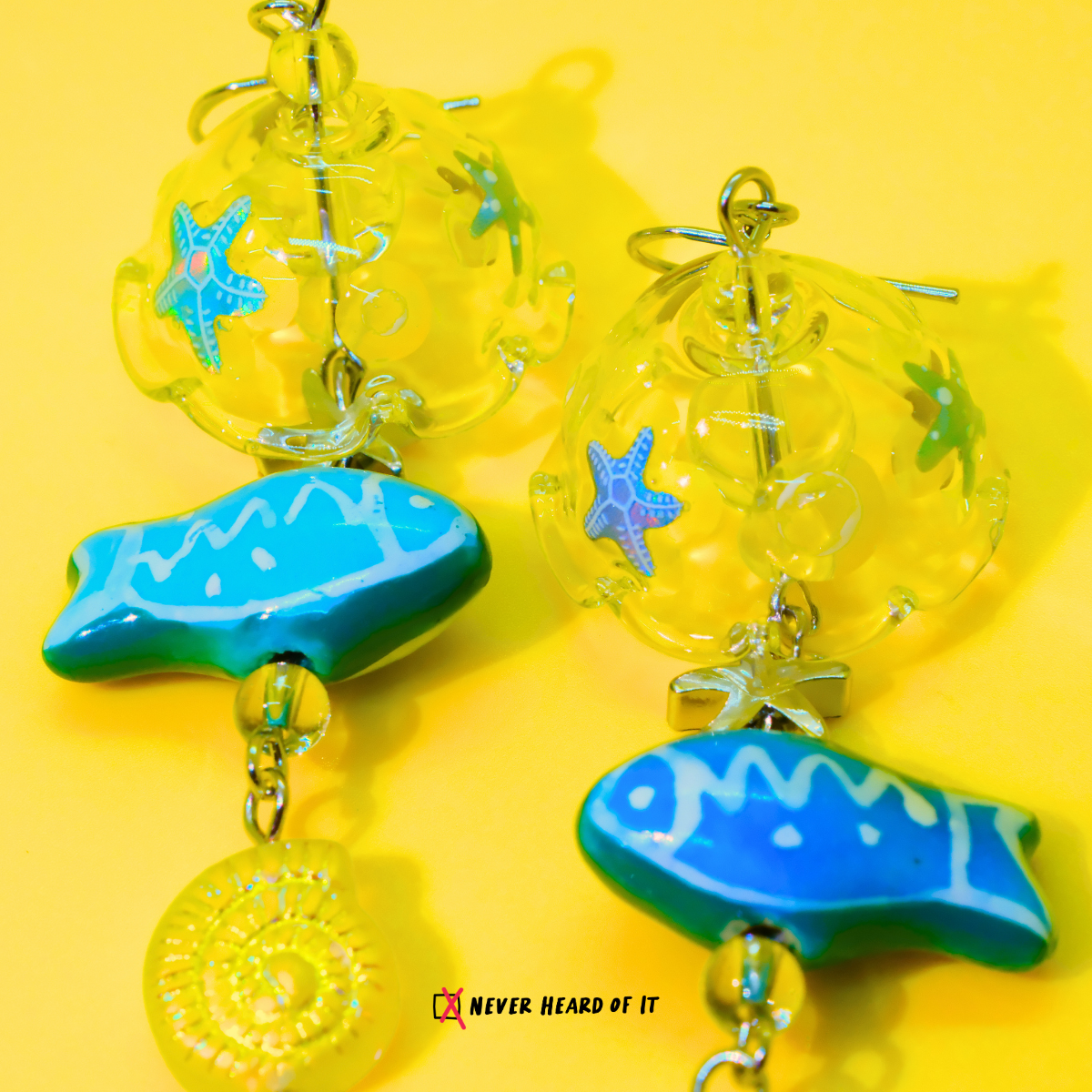 Vitamin Sea beach dangle earrings by Never Heard of It — view 3