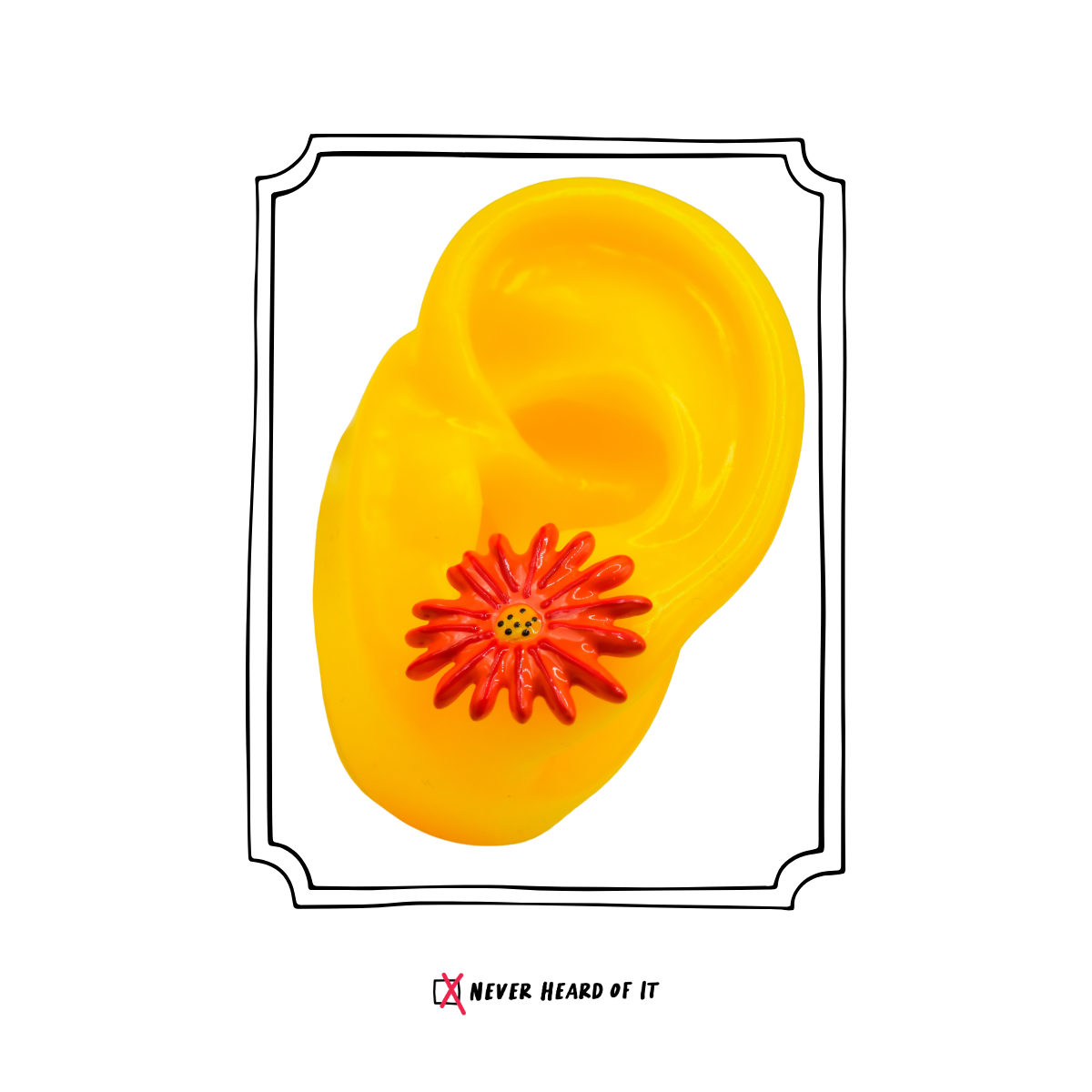 Coral Daisy enamel flower stud earrings by Never Heard of It — view 3