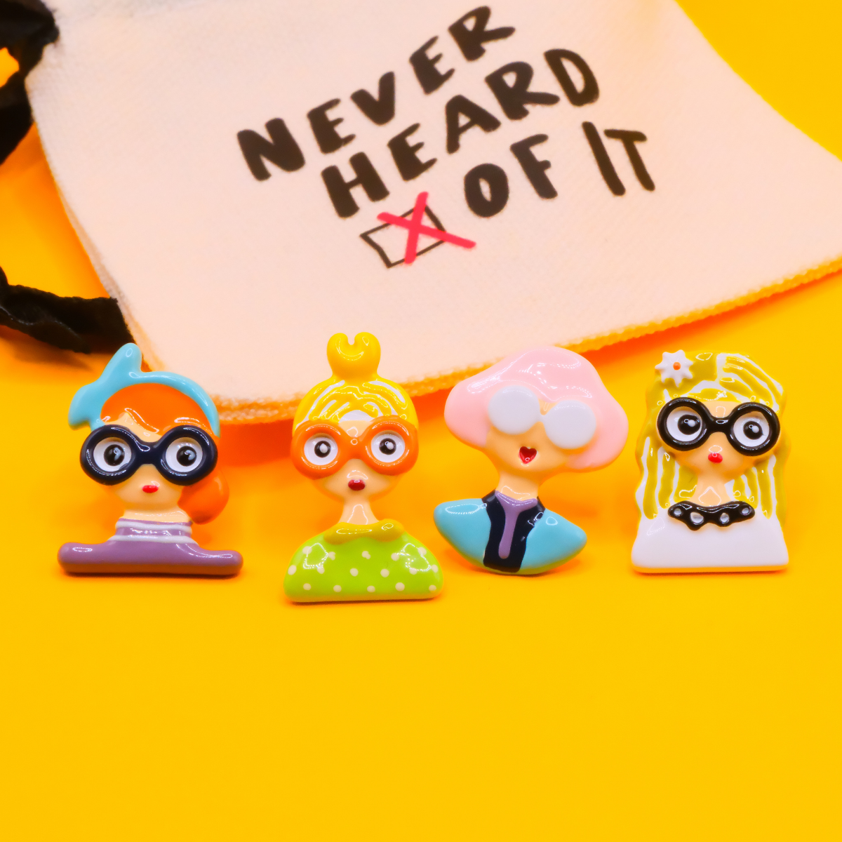 Big Eyes Club enamel stud earrings by Never Heard of It — view 3