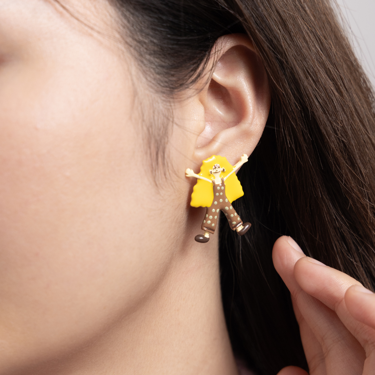 Partners in Crime enamel stud earrings by Never Heard of It — view 3