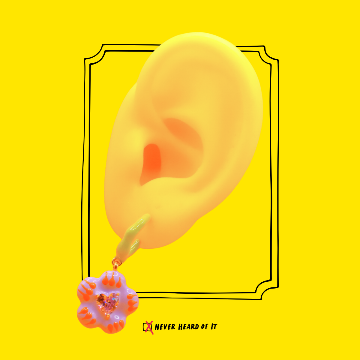 Purple Bloom enamel hoop earrings by Never Heard of It — view 3