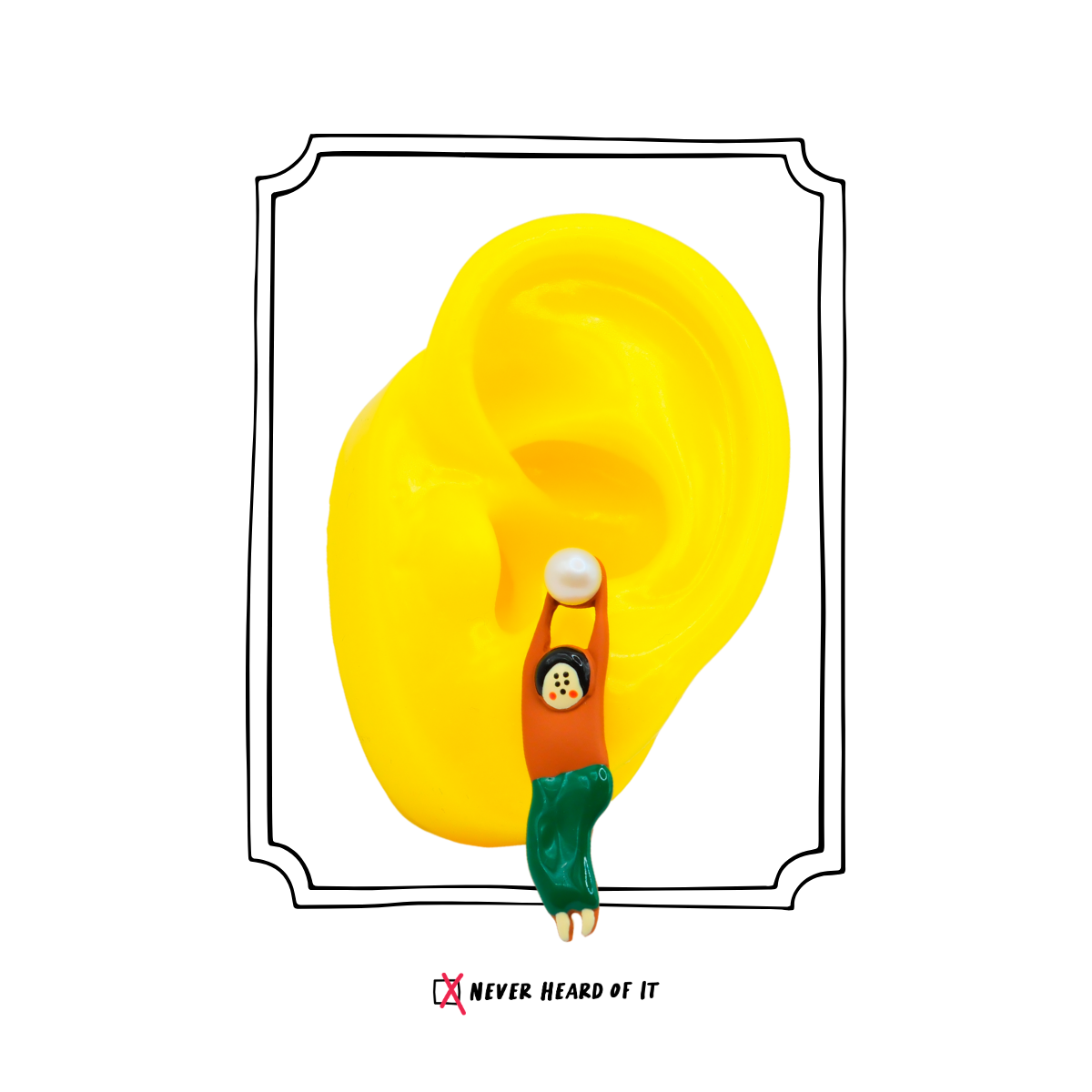She Holds the Moon enamel stud earring by Never Heard of It — view 3