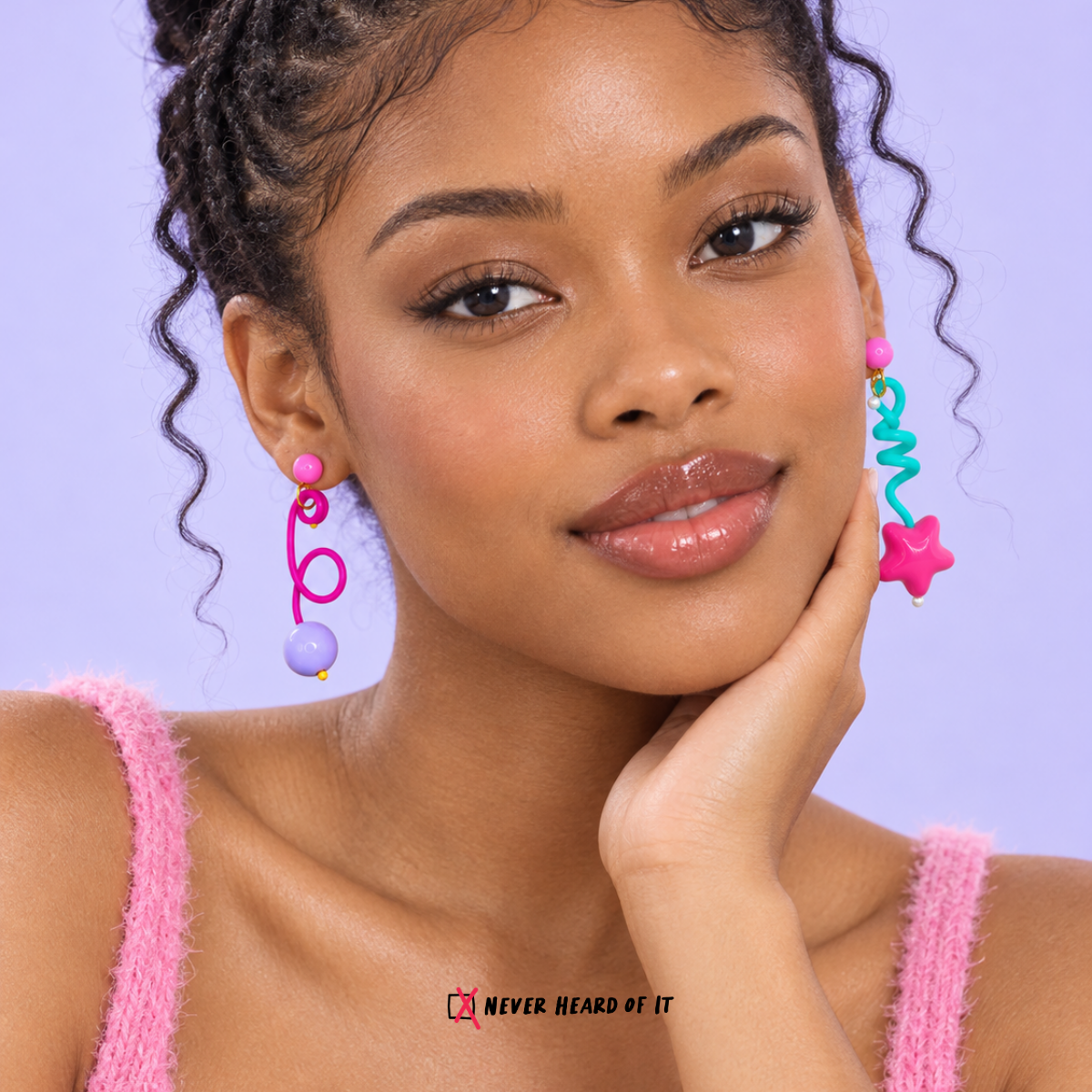 The Last Two Brain Cells Resin Dangle Earrings — Default Title worn on an ear