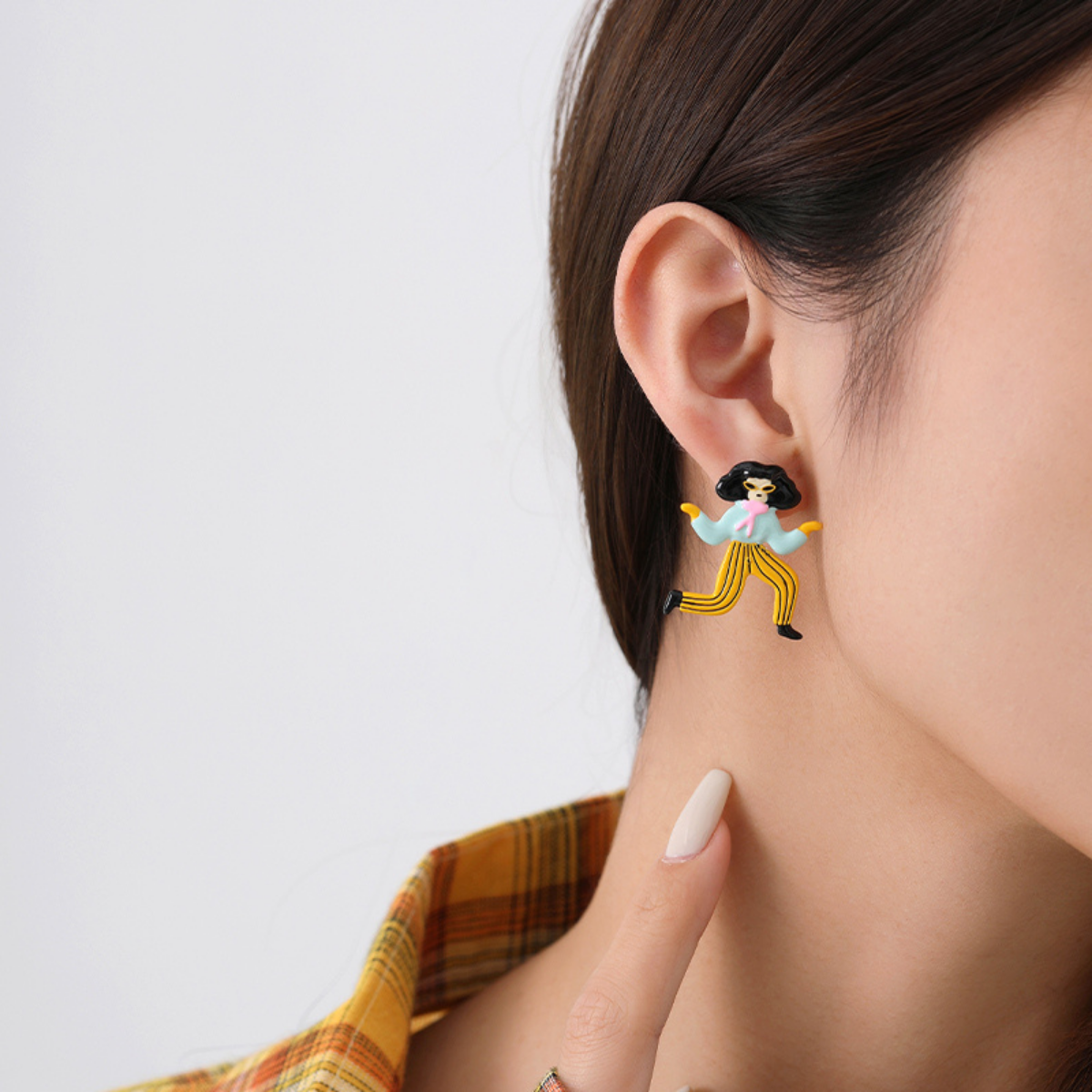 Partners in Crime enamel stud earrings by Never Heard of It — view 2