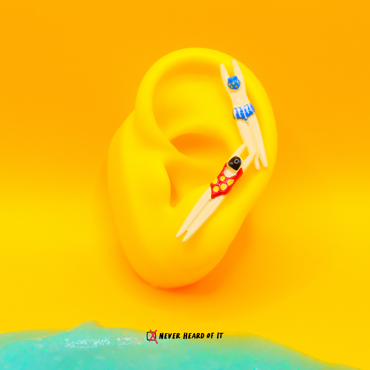 Splash Squad swimmer stud earrings by Never Heard of It — view 7