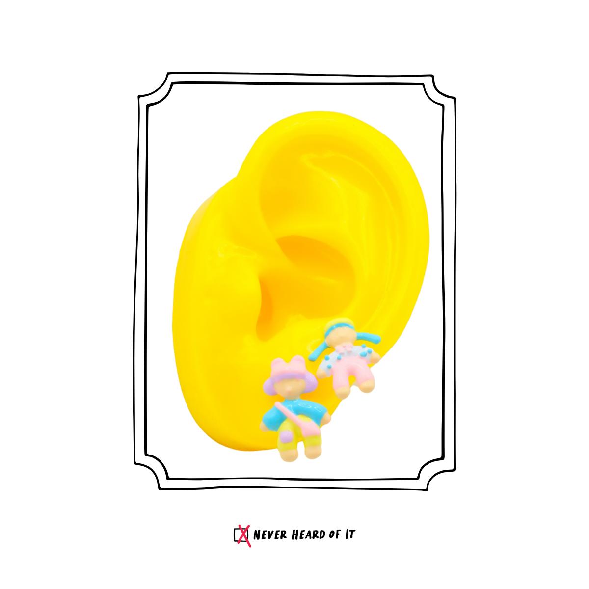 Kindergarten Besties enamel doll stud earrings by Never Heard of It — view 5