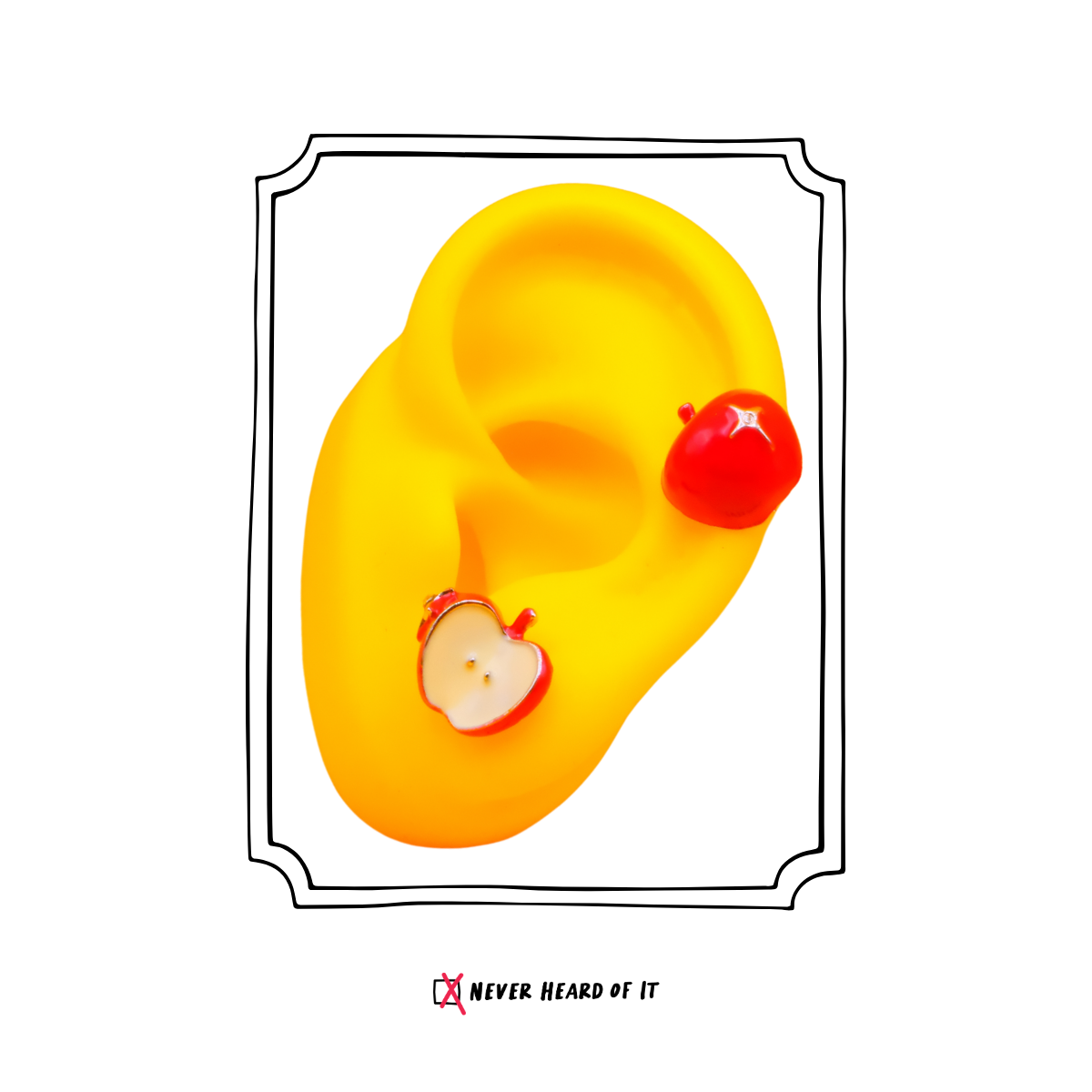 Sweet Poison enamel apple stud earrings by Never Heard of It — view 2