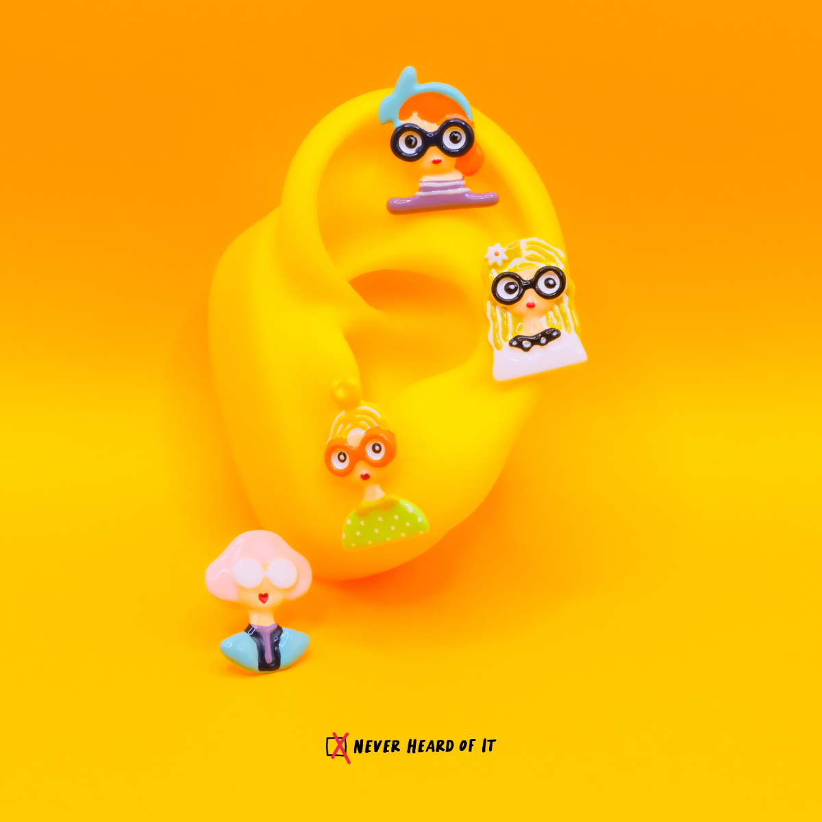 Big Eyes Club enamel stud earrings by Never Heard of It — view 2